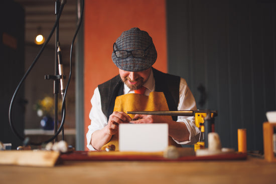 Giles Kozdon demonstrating making your own wedding ring luxury experience at pulteney court wedding venue